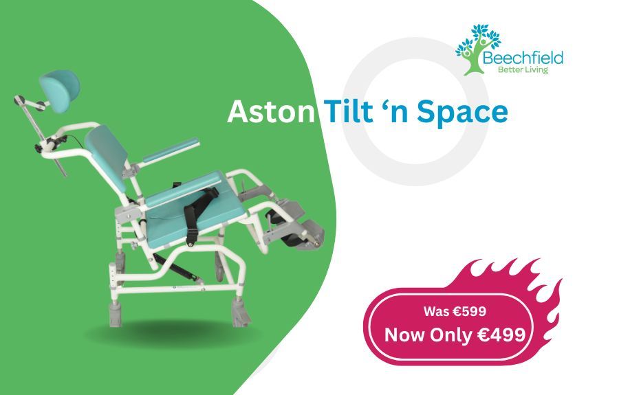 Limited Time Offer: Experience Unmatched Comfort and Safety with the Aston Tilt-in-Space Shower Commode Chair!